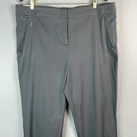 LOLE NWT Travel Pants Grey Elasticized Waist Zippered Pockets Straight Taper 16 - Picture 3 of 10